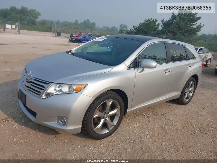 2011 Toyota Venza Base V6 VIN: 4T3BK3BB7BU058365 Lot: 45658083