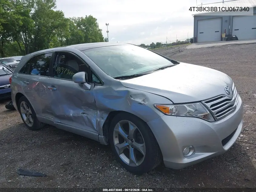 2012 Toyota Venza Limited V6 VIN: 4T3BK3BB1CU067340 Lot: 45373045