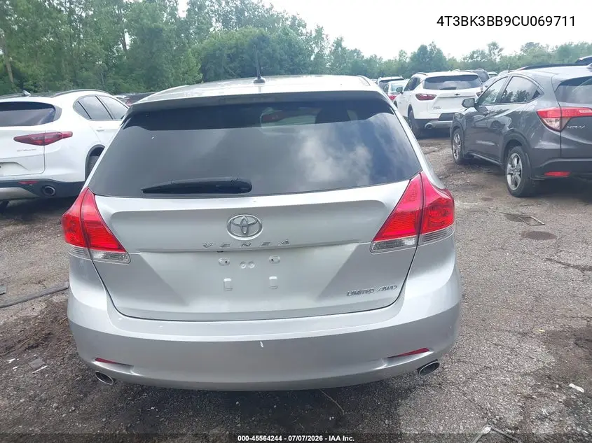 2012 Toyota Venza Limited V6 VIN: 4T3BK3BB9CU069711 Lot: 45564244