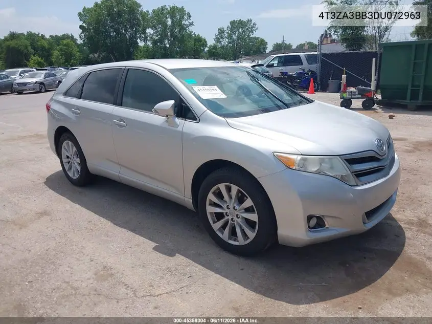 2013 Toyota Venza Le VIN: 4T3ZA3BB3DU072963 Lot: 45359304