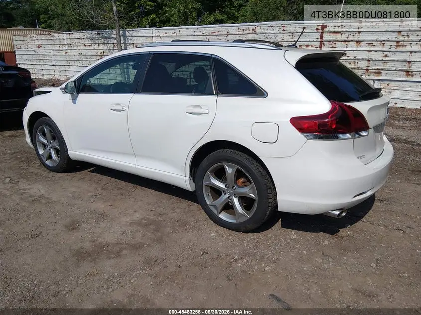 2013 Toyota Venza Le V6 VIN: 4T3BK3BB0DU081800 Lot: 45483258
