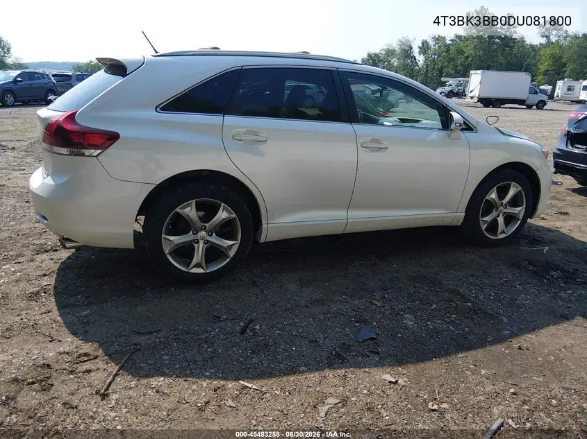2013 Toyota Venza Le V6 VIN: 4T3BK3BB0DU081800 Lot: 45483258