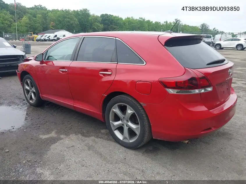 2013 Toyota Venza Limited V6 VIN: 4T3BK3BB9DU093850 Lot: 45540350