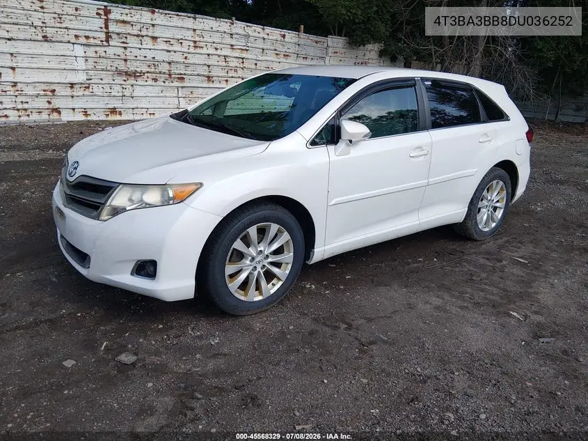 2013 Toyota Venza Le VIN: 4T3BA3BB8DU036252 Lot: 45568329