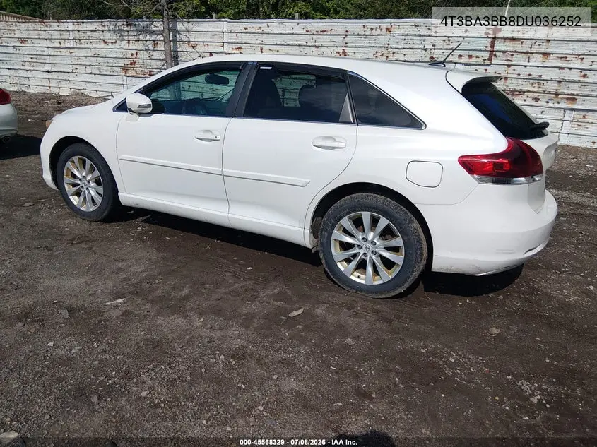 2013 Toyota Venza Le VIN: 4T3BA3BB8DU036252 Lot: 45568329
