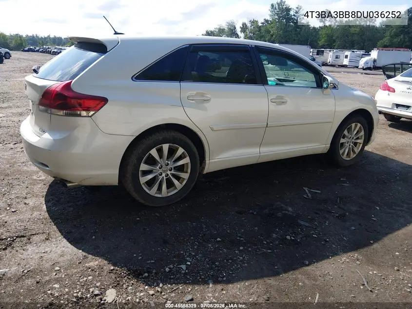 2013 Toyota Venza Le VIN: 4T3BA3BB8DU036252 Lot: 45568329
