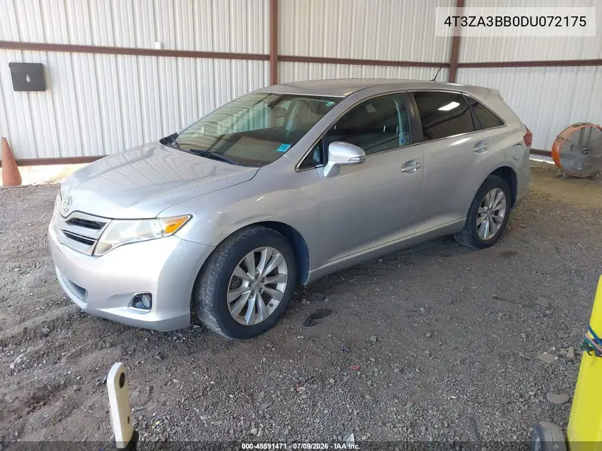 2013 Toyota Venza Le VIN: 4T3ZA3BB0DU072175 Lot: 45591471