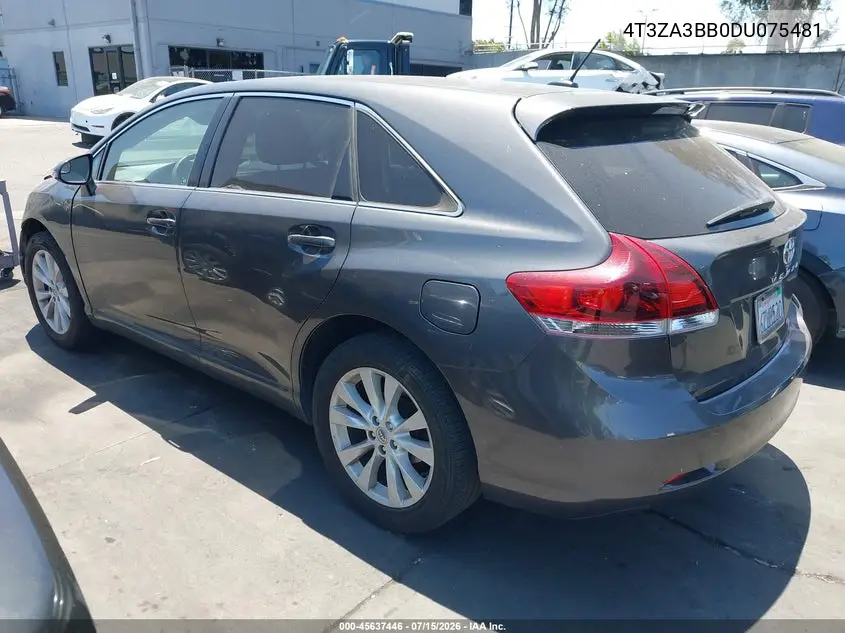 2013 Toyota Venza Le VIN: 4T3ZA3BB0DU075481 Lot: 45637446