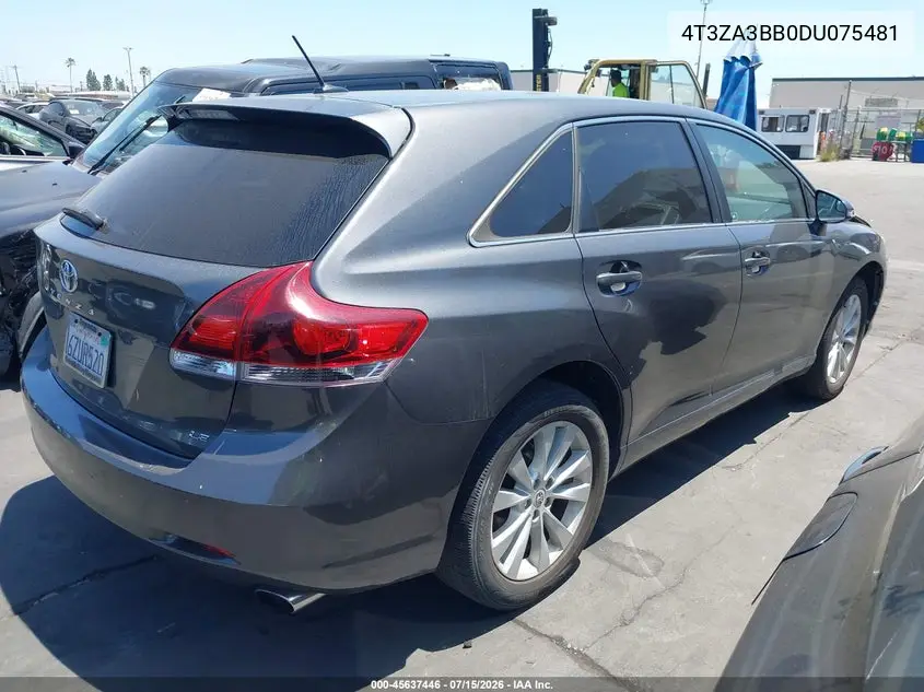 2013 Toyota Venza Le VIN: 4T3ZA3BB0DU075481 Lot: 45637446