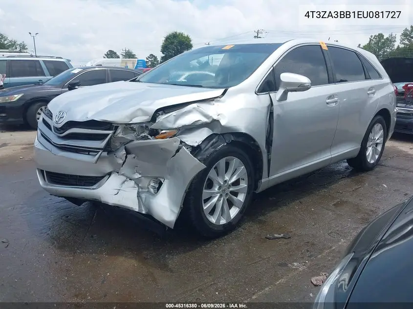 2014 Toyota Venza Le VIN: 4T3ZA3BB1EU081727 Lot: 45316380