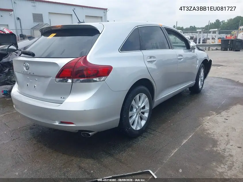 2014 Toyota Venza Le VIN: 4T3ZA3BB1EU081727 Lot: 45316380