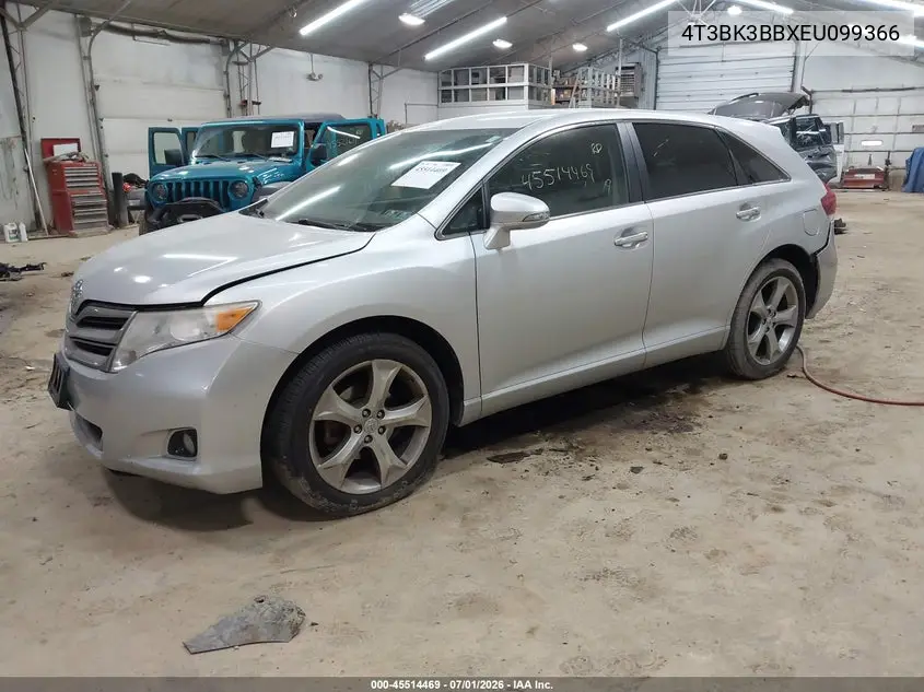 2014 Toyota Venza Xle V6 VIN: 4T3BK3BBXEU099366 Lot: 45514469