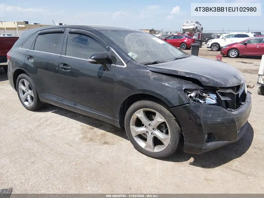 2014 Toyota Venza Le V6 VIN: 4T3BK3BB1EU102980 Lot: 45530704