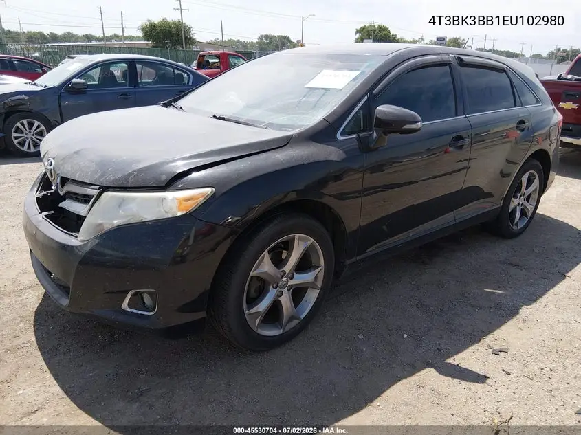 2014 Toyota Venza Le V6 VIN: 4T3BK3BB1EU102980 Lot: 45530704