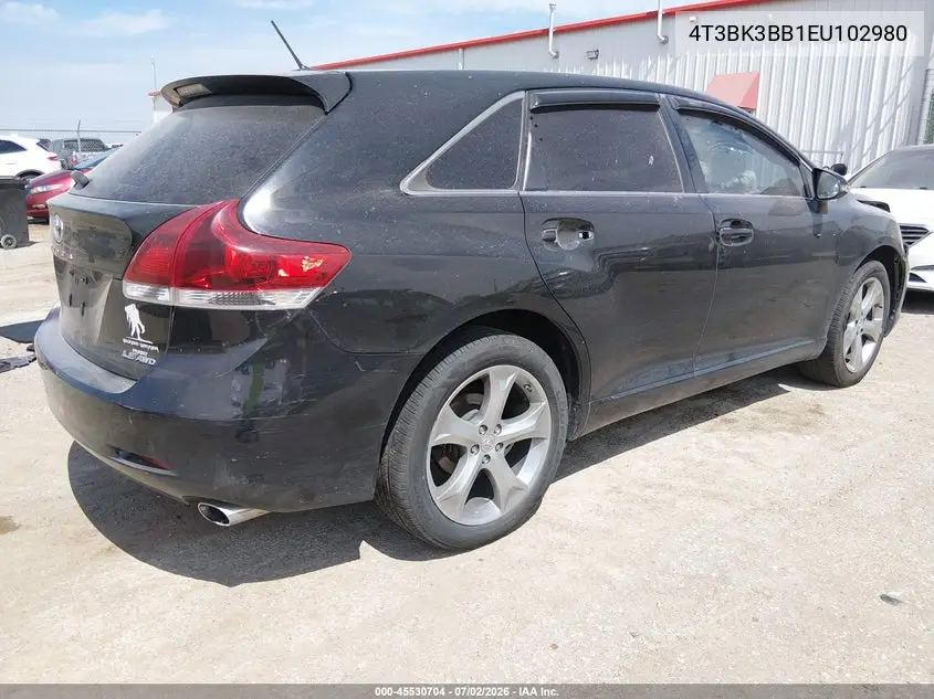 2014 Toyota Venza Le V6 VIN: 4T3BK3BB1EU102980 Lot: 45530704