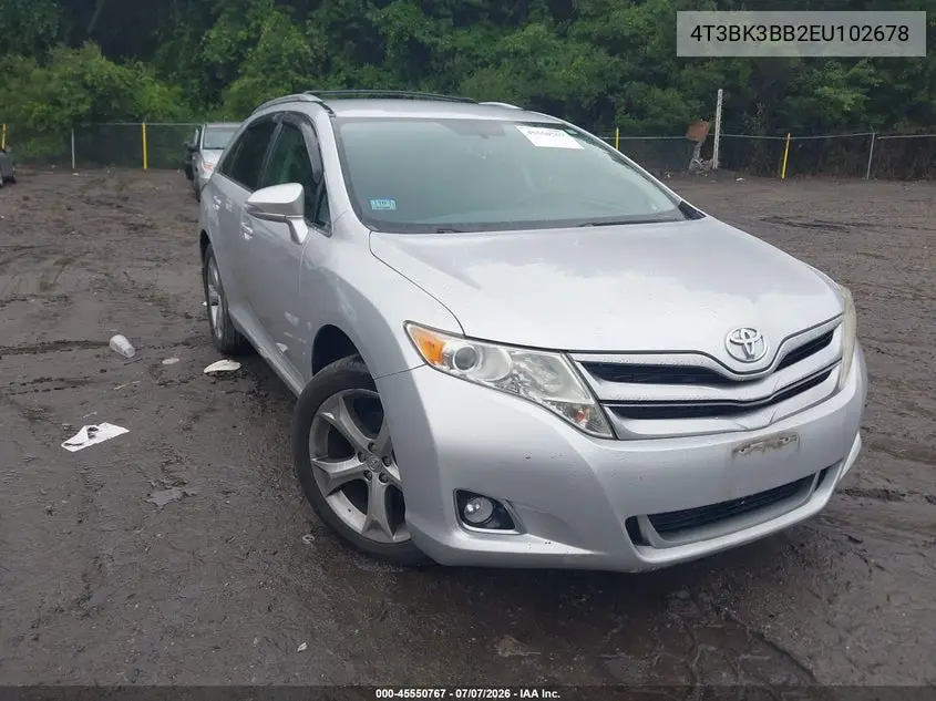 2014 Toyota Venza Le V6 VIN: 4T3BK3BB2EU102678 Lot: 45550767