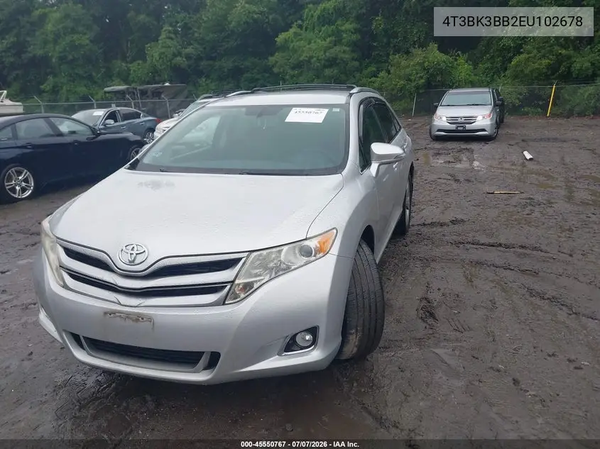 2014 Toyota Venza Le V6 VIN: 4T3BK3BB2EU102678 Lot: 45550767