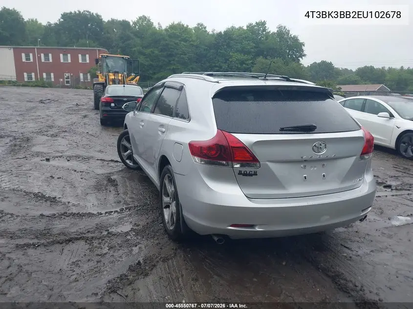 2014 Toyota Venza Le V6 VIN: 4T3BK3BB2EU102678 Lot: 45550767