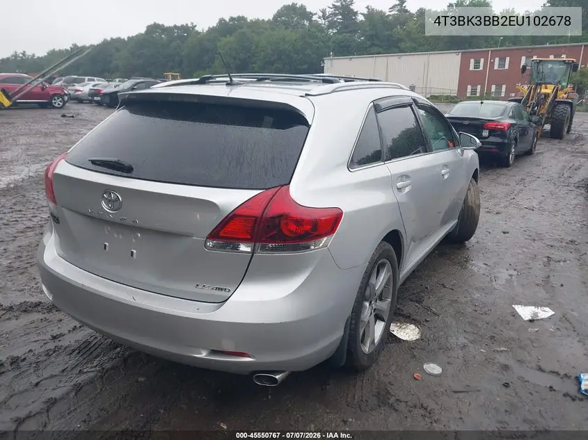 2014 Toyota Venza Le V6 VIN: 4T3BK3BB2EU102678 Lot: 45550767