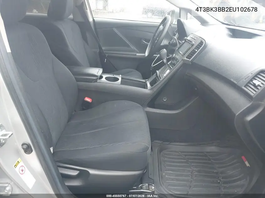 2014 Toyota Venza Le V6 VIN: 4T3BK3BB2EU102678 Lot: 45550767