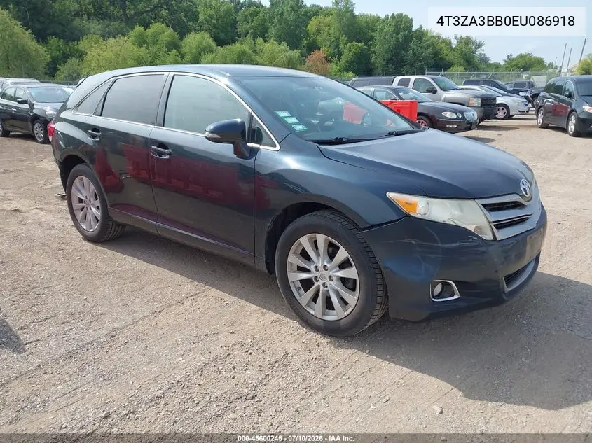 2014 Toyota Venza Le VIN: 4T3ZA3BB0EU086918 Lot: 45600245