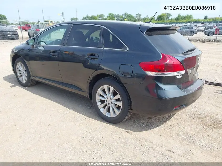 2014 Toyota Venza Le VIN: 4T3ZA3BB0EU086918 Lot: 45600245