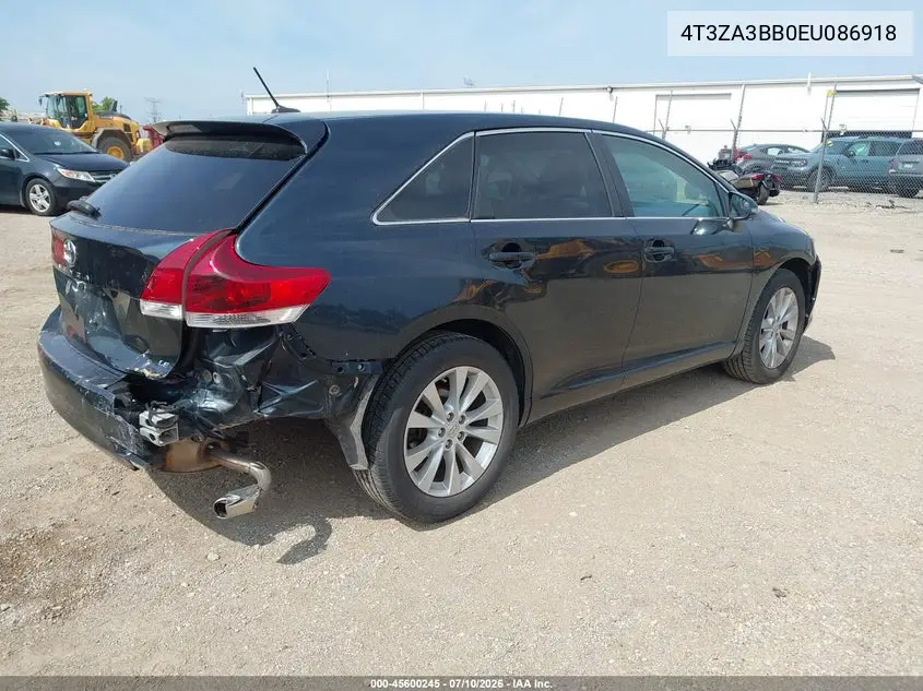 2014 Toyota Venza Le VIN: 4T3ZA3BB0EU086918 Lot: 45600245