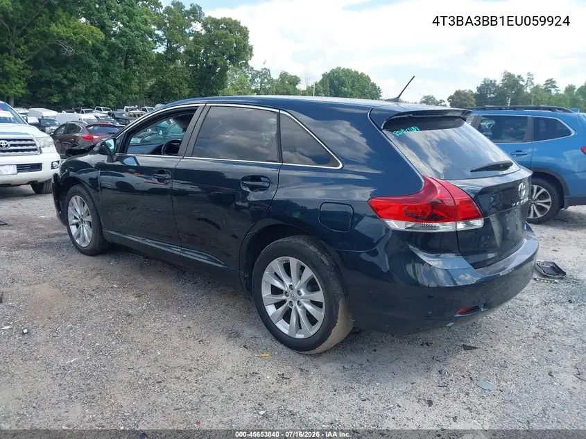 2014 Toyota Venza Le VIN: 4T3BA3BB1EU059924 Lot: 45653840
