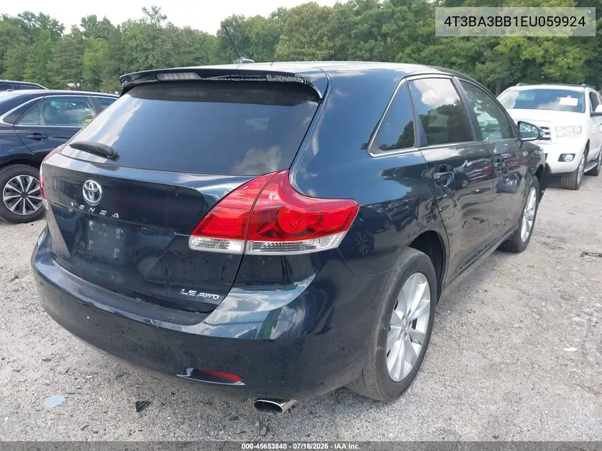 2014 Toyota Venza Le VIN: 4T3BA3BB1EU059924 Lot: 45653840