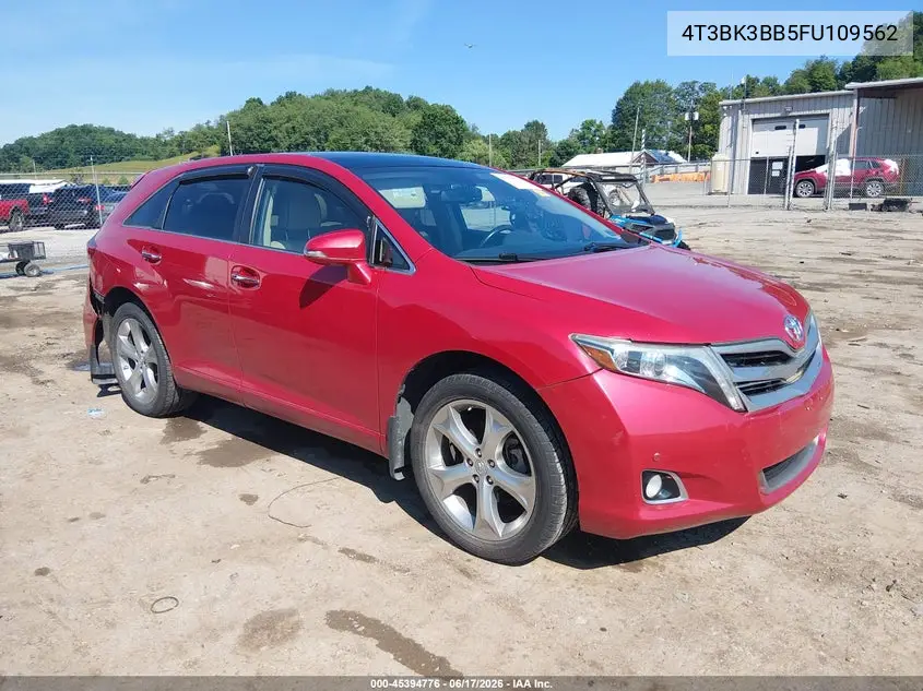 2015 Toyota Venza Limited V6 VIN: 4T3BK3BB5FU109562 Lot: 45394776