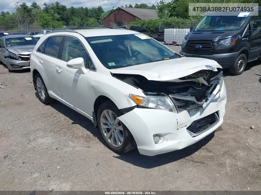 2015 Toyota Venza Le VIN: 4T3BA3BB2FU074935 Lot: 45433636