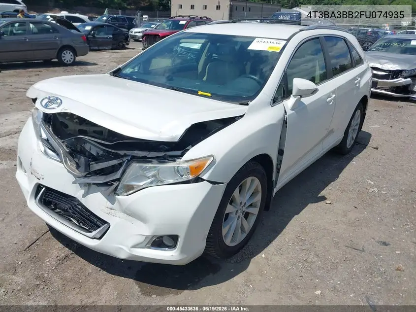 2015 Toyota Venza Le VIN: 4T3BA3BB2FU074935 Lot: 45433636