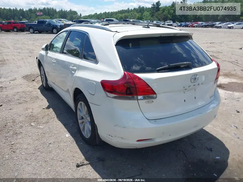 2015 Toyota Venza Le VIN: 4T3BA3BB2FU074935 Lot: 45433636