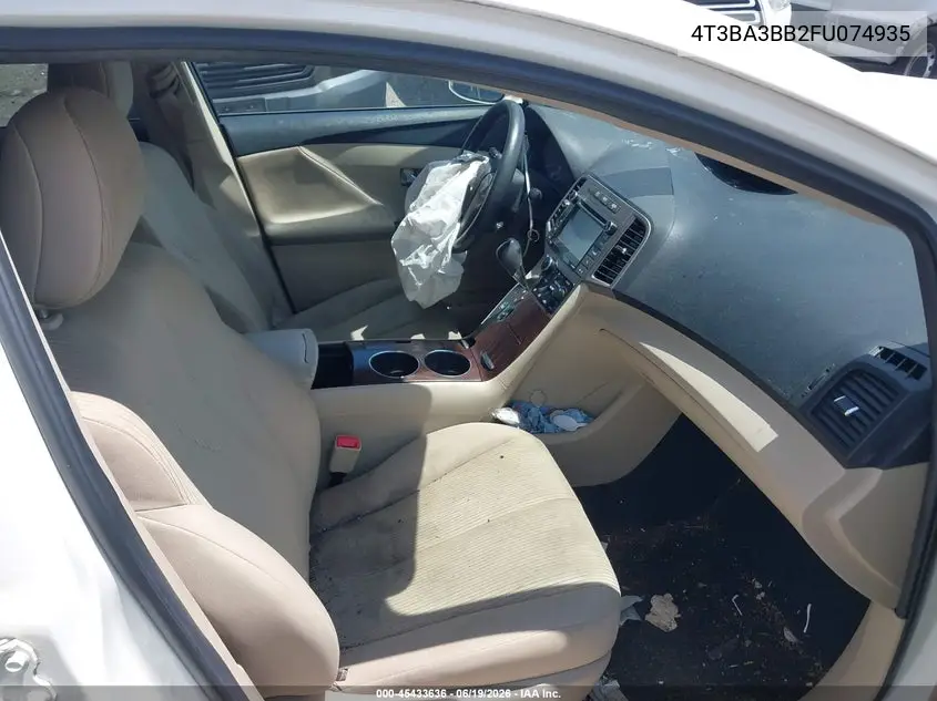 2015 Toyota Venza Le VIN: 4T3BA3BB2FU074935 Lot: 45433636