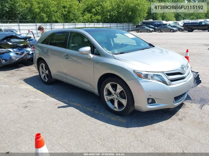 2015 Toyota Venza Limited V6 VIN: 4T3BK3BB6FU115192 Lot: 45521185