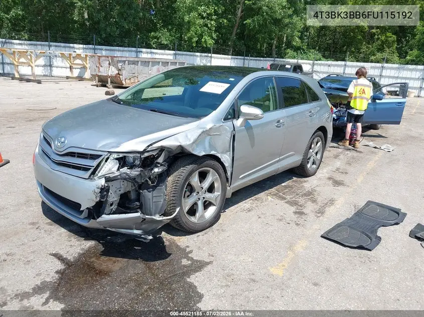 2015 Toyota Venza Limited V6 VIN: 4T3BK3BB6FU115192 Lot: 45521185