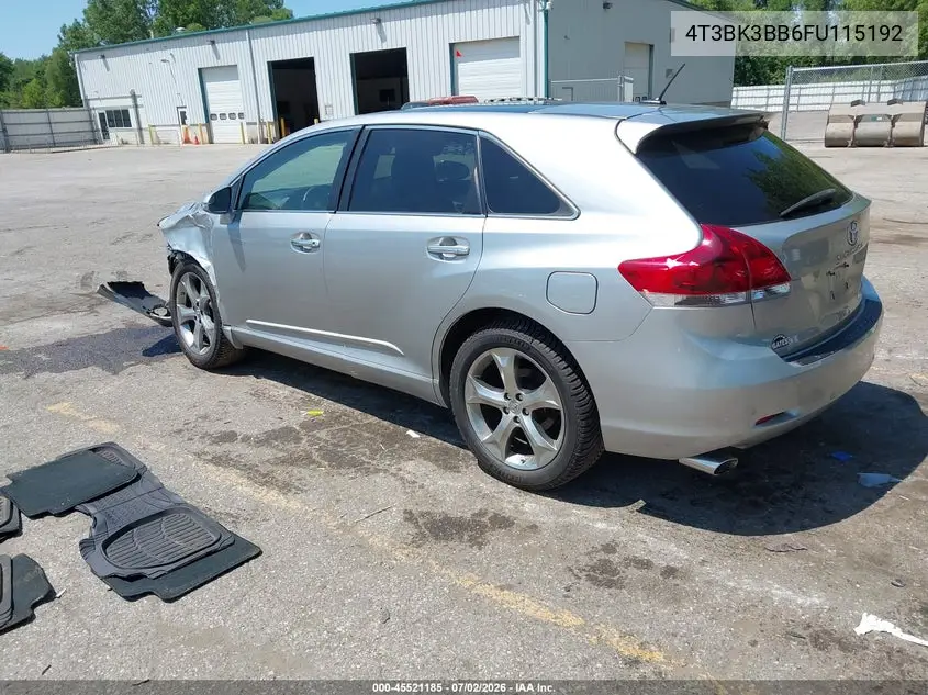 2015 Toyota Venza Limited V6 VIN: 4T3BK3BB6FU115192 Lot: 45521185