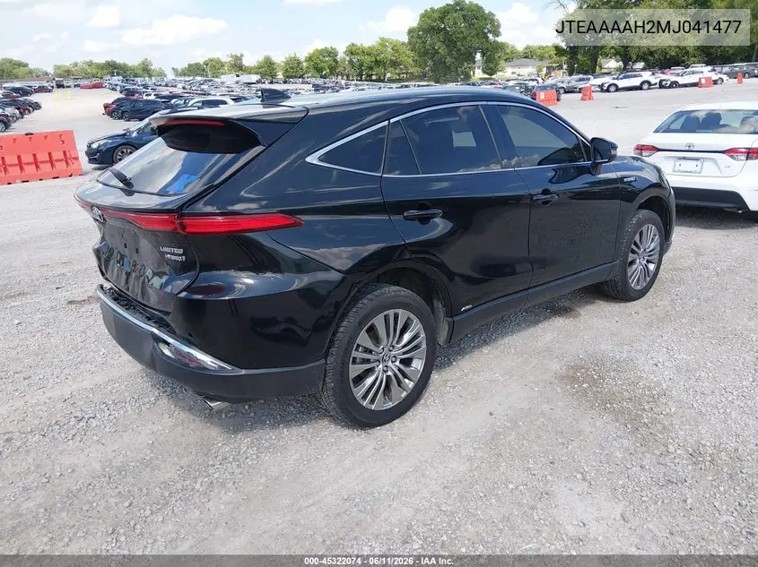 2021 Toyota Venza Limited VIN: JTEAAAAH2MJ041477 Lot: 45322074