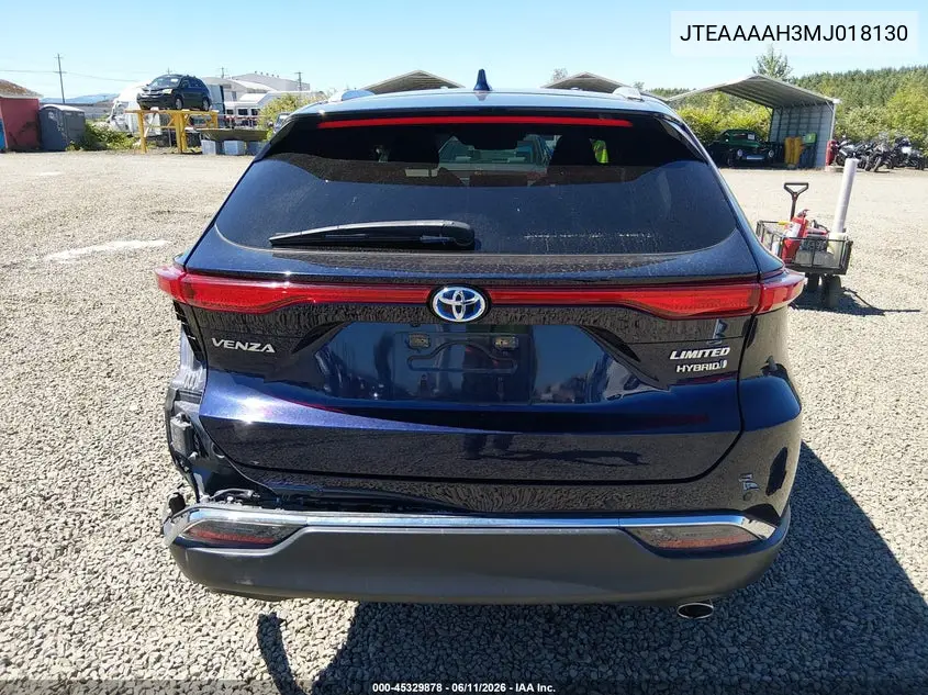 2021 Toyota Venza Limited VIN: JTEAAAAH3MJ018130 Lot: 45329878