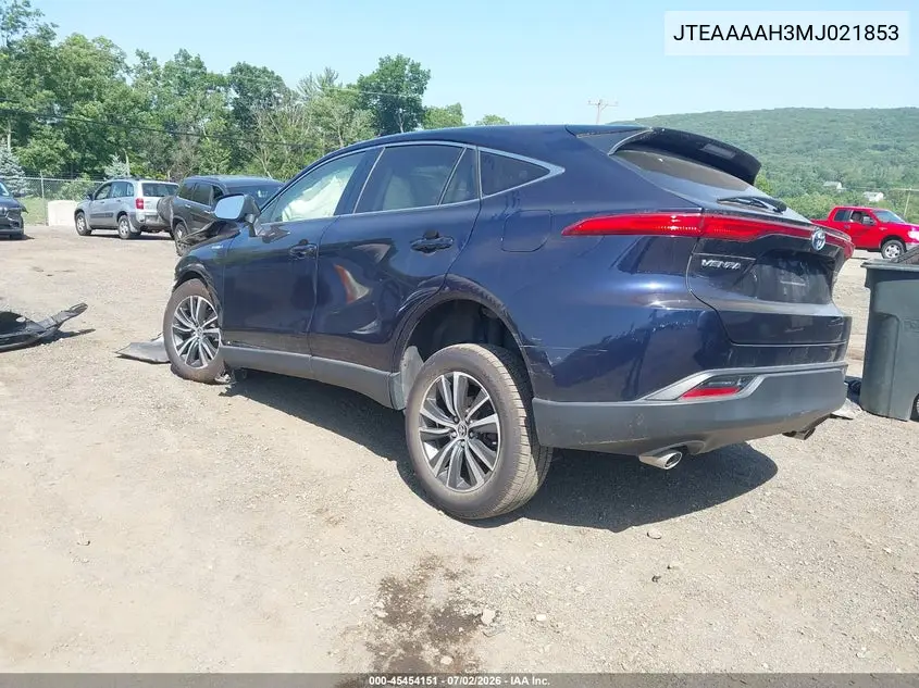 2021 Toyota Venza Le VIN: JTEAAAAH3MJ021853 Lot: 45454151