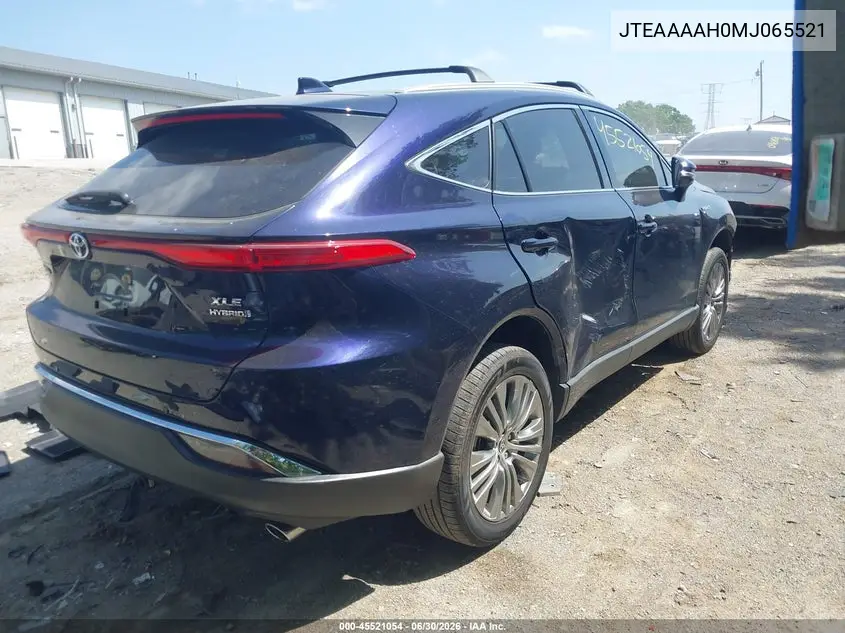 2021 Toyota Venza Xle VIN: JTEAAAAH0MJ065521 Lot: 45521054