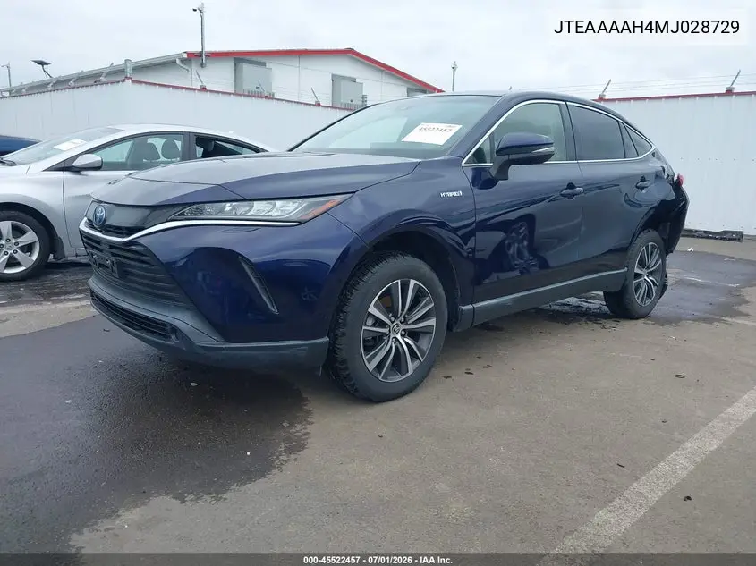 2021 Toyota Venza Le VIN: JTEAAAAH4MJ028729 Lot: 45522457