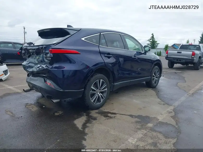2021 Toyota Venza Le VIN: JTEAAAAH4MJ028729 Lot: 45522457