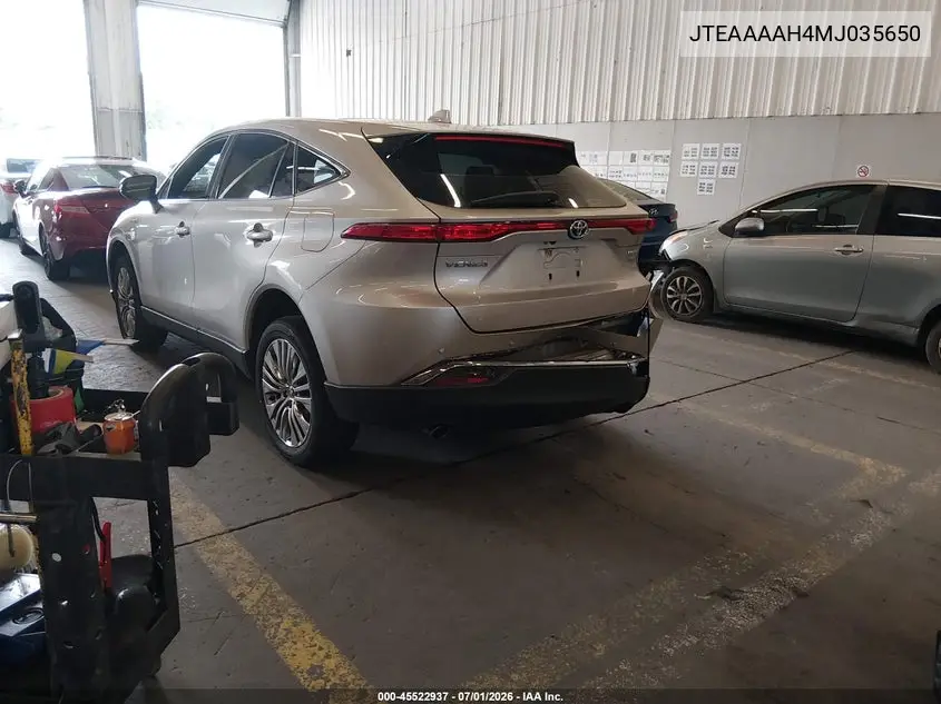 2021 Toyota Venza Limited VIN: JTEAAAAH4MJ035650 Lot: 45522937