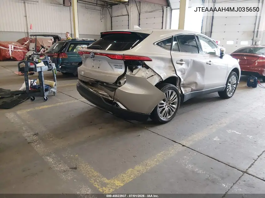 2021 Toyota Venza Limited VIN: JTEAAAAH4MJ035650 Lot: 45522937