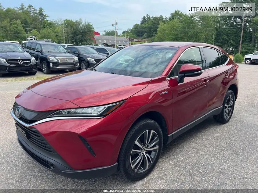 2021 Toyota Venza Le VIN: JTEAAAAH9MJ002949 Lot: 45531804