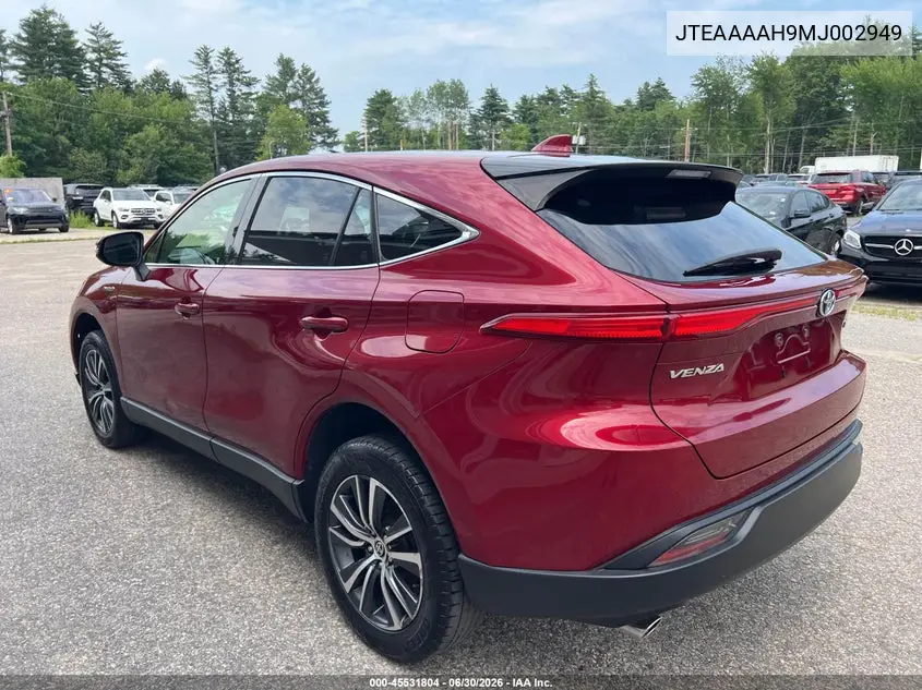 2021 Toyota Venza Le VIN: JTEAAAAH9MJ002949 Lot: 45531804