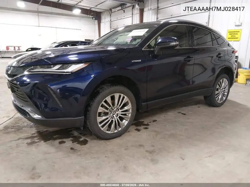 2021 Toyota Venza Xle VIN: JTEAAAAH7MJ028417 Lot: 45534840