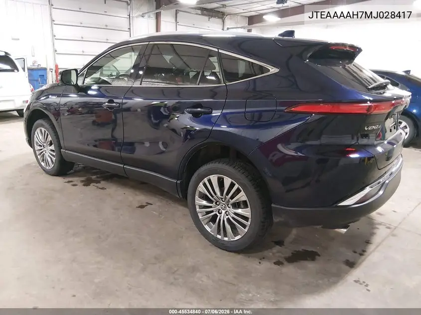 2021 Toyota Venza Xle VIN: JTEAAAAH7MJ028417 Lot: 45534840
