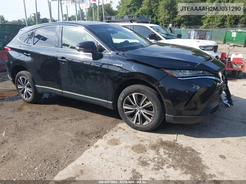 2021 Toyota Venza Le VIN: JTEAAAAH2MJ031290 Lot: 45575553